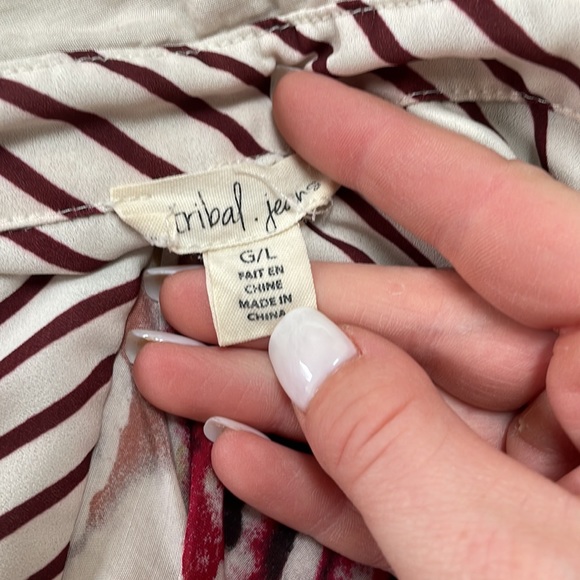 Tribal Jeans Long DUSTER with pink floral pattern - Picture 3 of 3